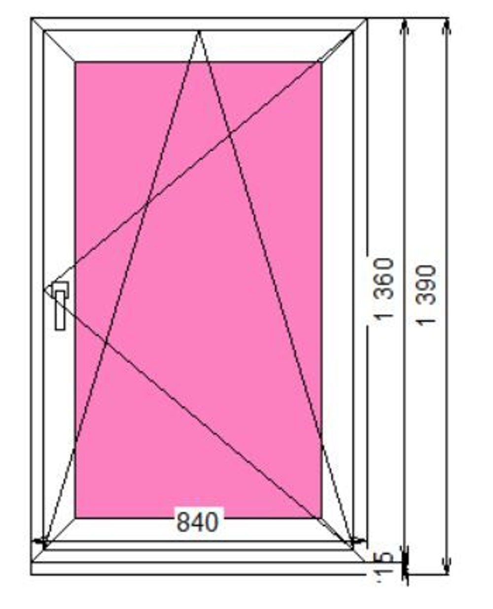 Пластиковое окно 1360 х 840 ТермА Эко