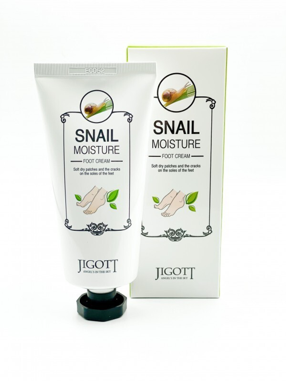 [Jigott] Snail Moisture Foot Cream - Крем для ног Муцин Улитки, 100 мл