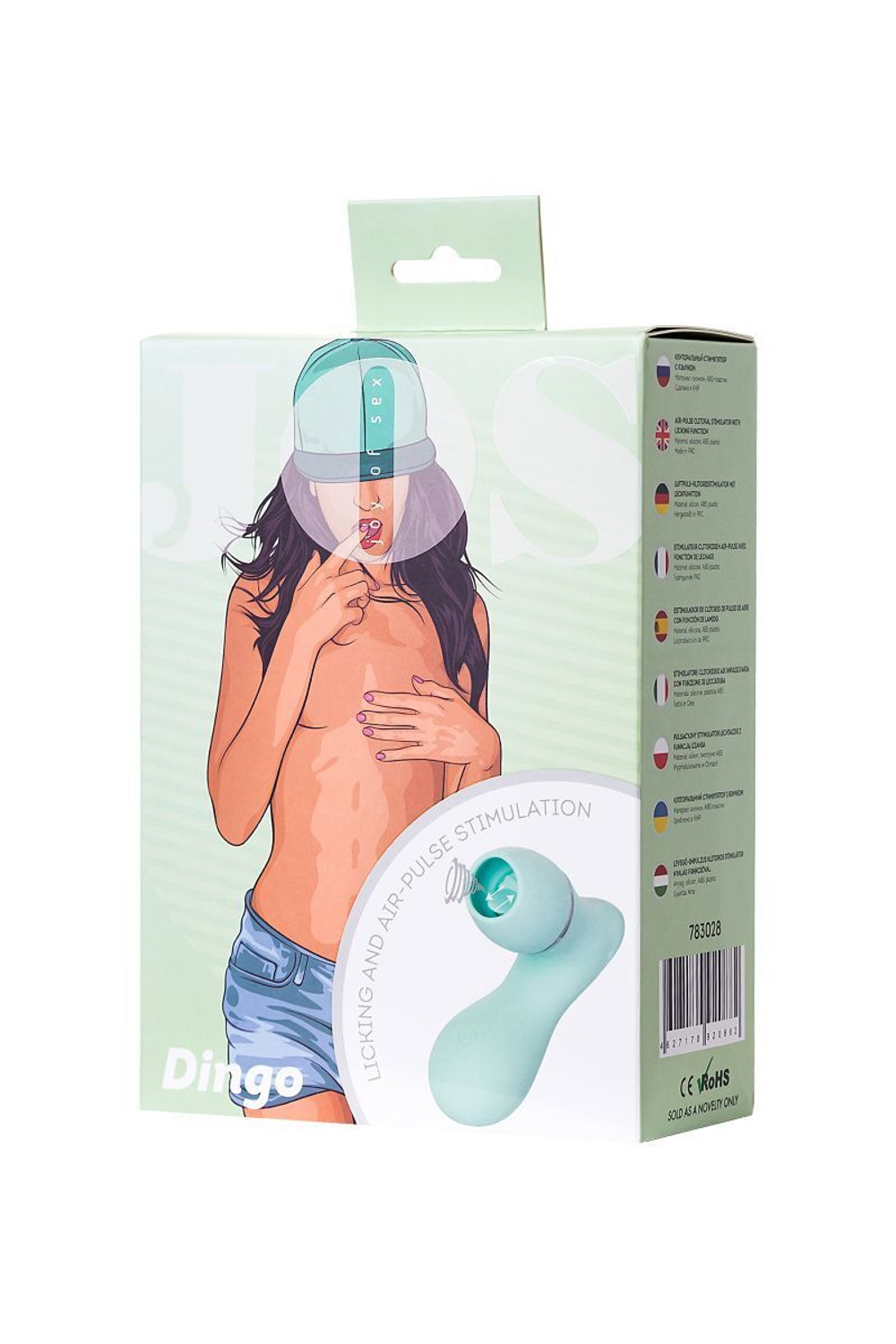 Мятный вакуум-волновой стимулятор клитора с язычком DINGO (Цвет: мятный)