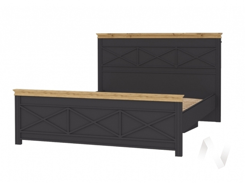 Кровать 1600 НКМ Лиана-1 (дуб крафт золотой/графит)