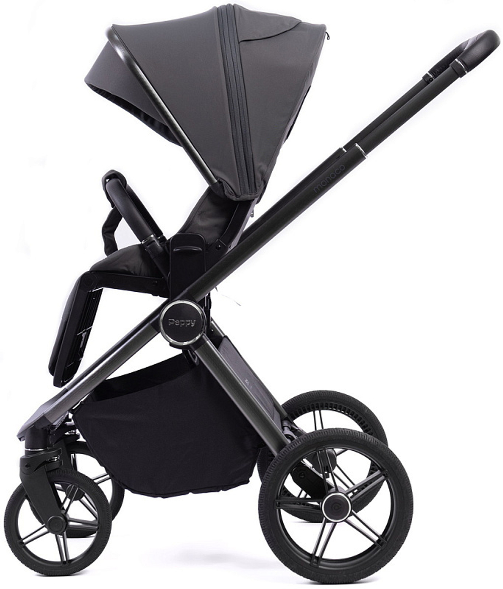 Детская коляска Peppy Monaco 3 в 1 с автокреслом Verona Beige Antrazit (графитовый), рама серая