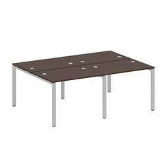 Metal System Рабочая станция на 4 места на П-образном м/к БП.СМ-4.1 Венге Цаво/Металл Серый 2000*147