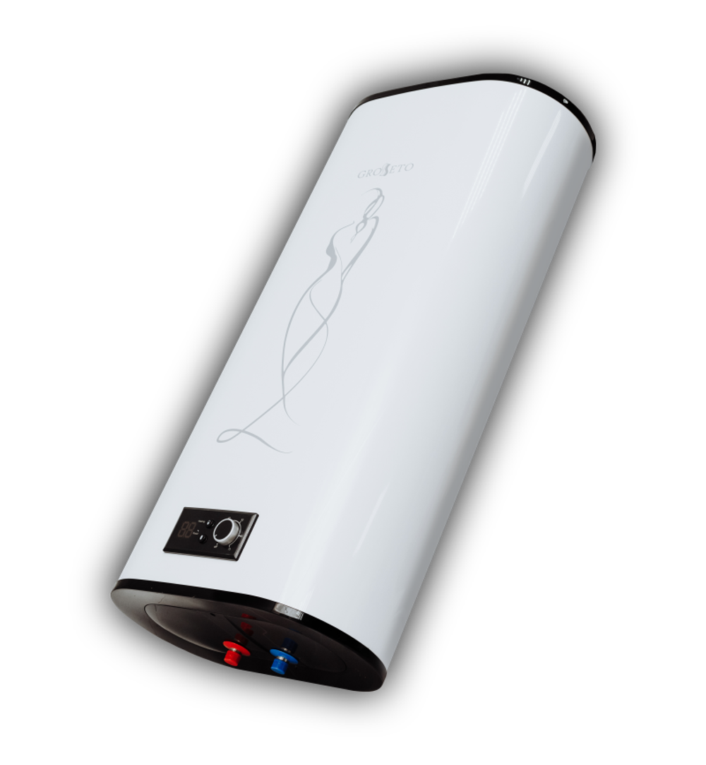 Водонагреватель электрический 30л. GROSSETO Flat-30 (1300+700)W плоский нержавеющая сталь
