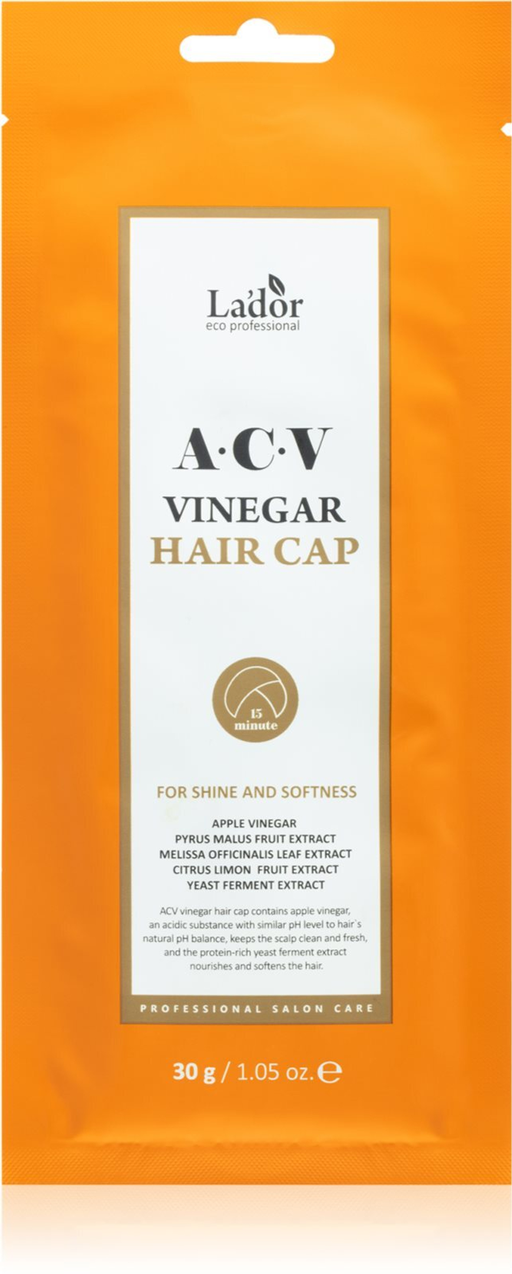 La'dor ACV Vinegar - лосьон для волос для укрепления волос и придания им большего блеска /   5x30  g  / GTIN 8809273160174