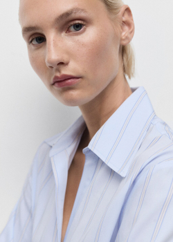 Полосатая рубашка с лацканами