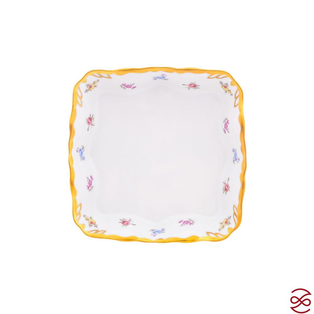 Салатник квадратный Queen's Crown Мелкие цветы 19 см