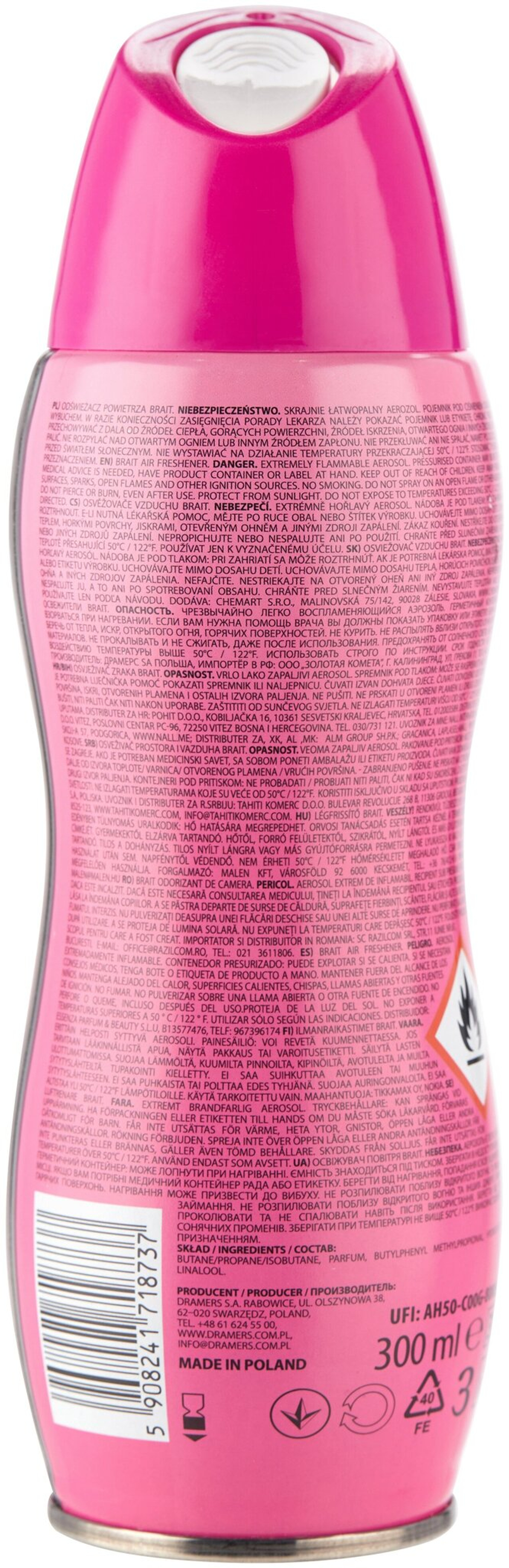 ОСВЕЖИТЕЛЬ СУХОЙ BRAIT PINK PARTY 300МЛ 8737
