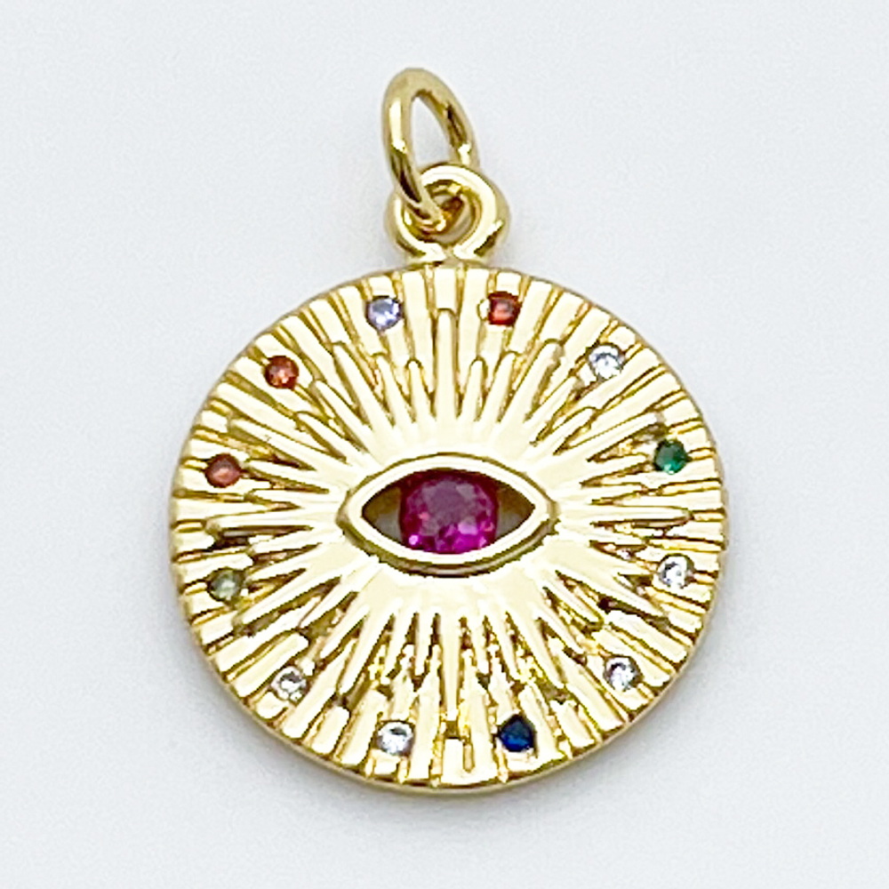 Подвеска Глаз, позолота, фианиты, размер 19*17 мм, цена за 1 шт