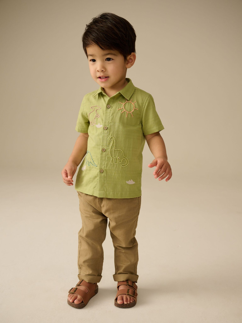 Рубашка с коротким рукавом для мальчика Next AB6-464, Хаки