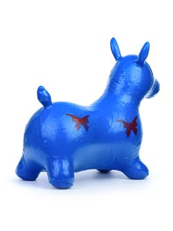 Прыгун Ослик с бабочками (синий цвет)