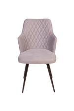 Стул поворотный на 360 градусов Hunt ромб, бархат пепельно-бежевый 25 / чёрный конус