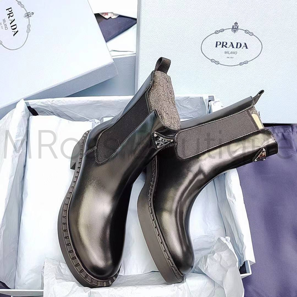 Женские ботинки челси Prada черного цвета