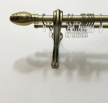 Карниз кованый консольный Дали d25/16 мм двухрядный, цвет бронза