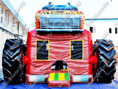 Коммерческий надувной батут "Машина монстр" с крышей