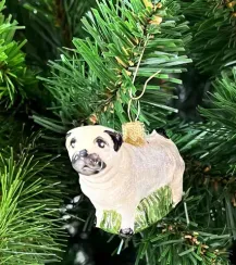 Елочное украшение Мопс, стекло, 5 см., 1 шт., Irena CO (53495)