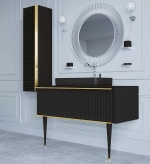 Тумба с раковиной Armadi Art Vallessi Avantgarde Canale 80 со столешницей черный с золотом