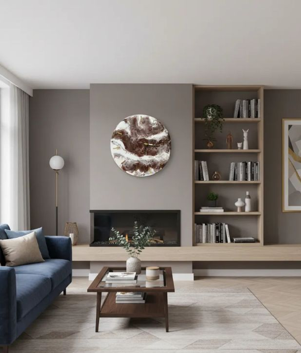 Настенные часы ручной работы «Бронзовая река»