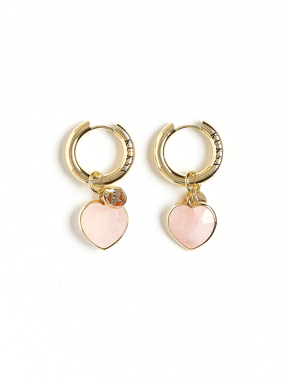 Серьги "Lovely" с розовым кварцем Gold