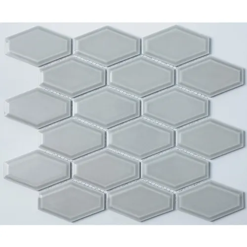 Мозаичная плитка из керамики R-315 Rustic глянцевая гладкая серый