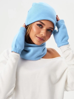 Шапка бини с начесом для хвоста, дред и кос