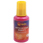 Корректирующая жидкость Qredo, 20 мл, на химической основе, с кистью, 12 штук