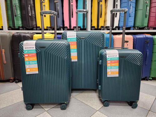 Чемодан Средний (М) полипропилен "Mironpan" съёмные колёса