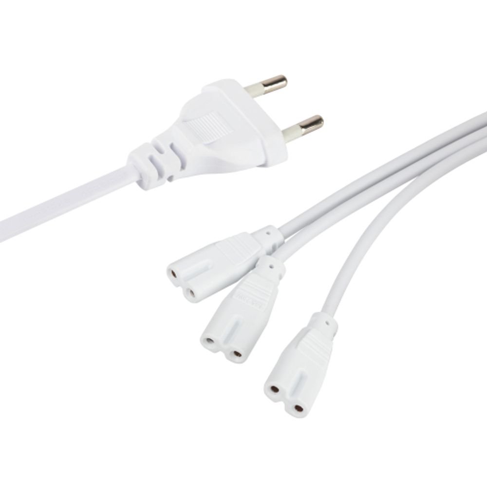 Разветвитель сетевой для линейных светильников ЭРА 3х IEC C7 2pin 2m для подключения 3 светильников | Аксессуары для фито светильников