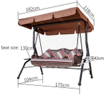 Садовые качели Arabo Lux с диваном из искусственного ротанга, коричневый