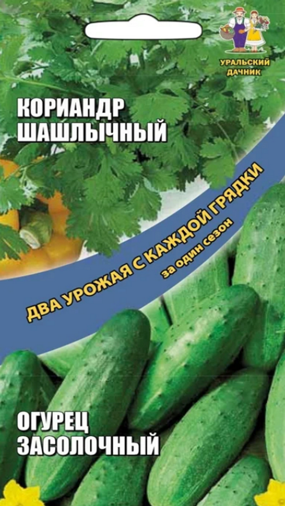 ДВА УРОЖАЯ!!! &quot;G. Кориандр Шашлычный + Огурец Засолочный&quot;, Россия.