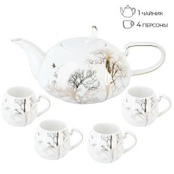 Чайный набор 5пр. " . Golden Forest" (4 персоны) v=1150/280 мл (подарочная упаковка)