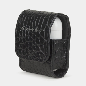 Держатель для наушников Petit из кожи аллигатора, черного цвета