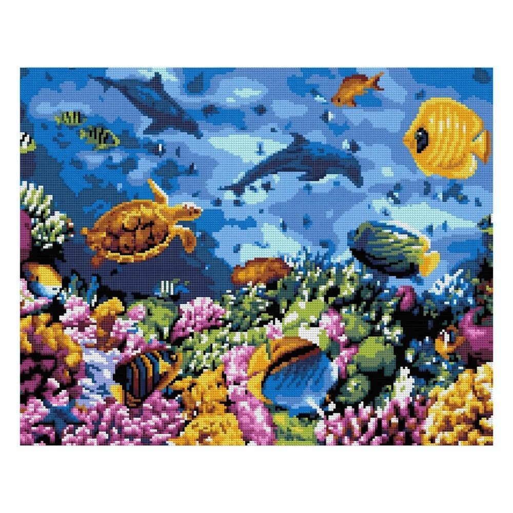 Алмазная мозаика 40*50см полн.заполн. "Подводный мир" (Lori)