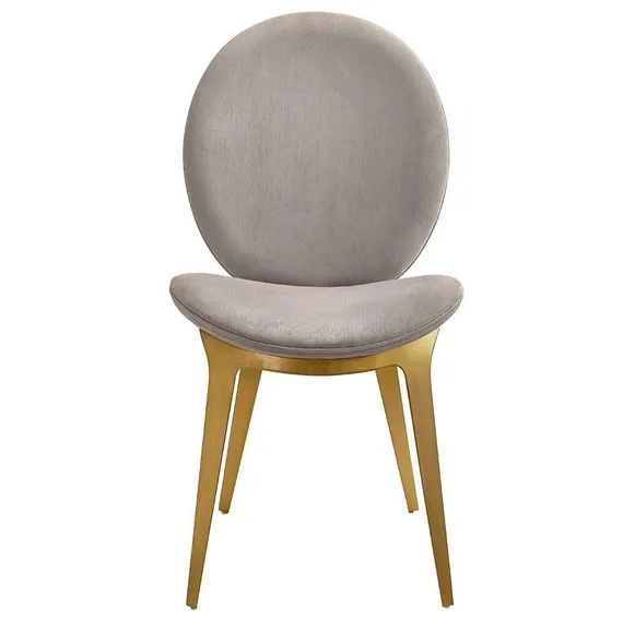 Стул Cava серо-бежевый с золотыми ножками