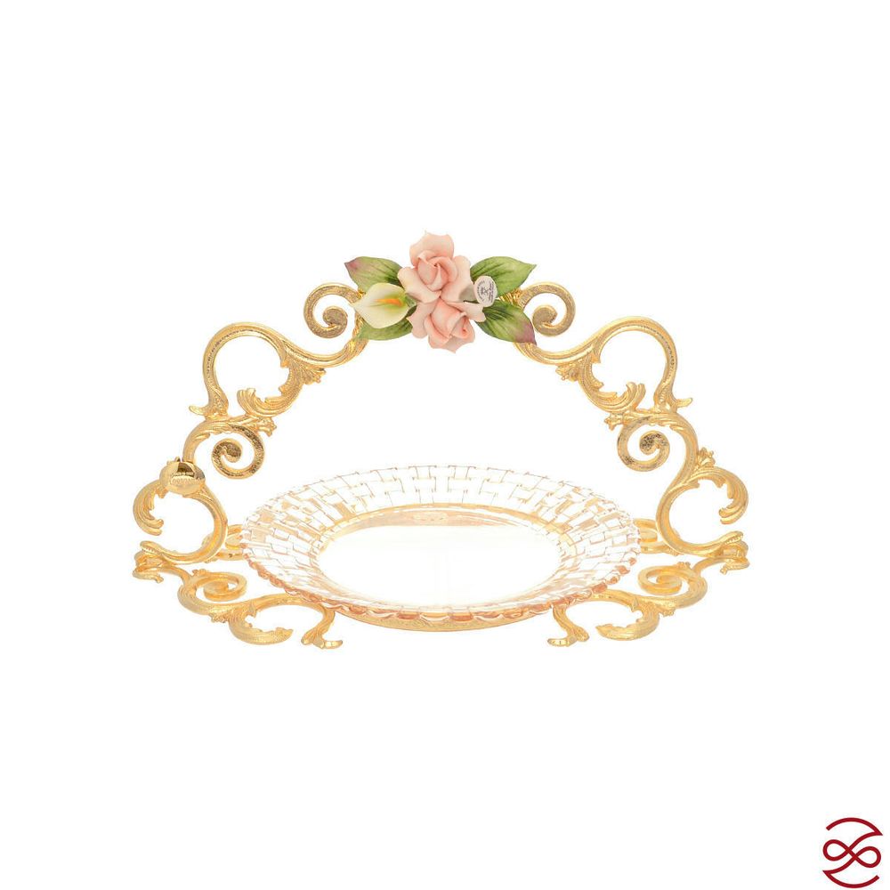 Конфетница с ручками Rosaperla 21см