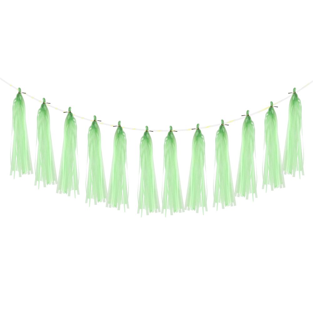 Гирлянда Тассел, Зеленый, 35*12 см, 12 листов