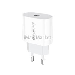Сетевое зарядное устройство Borofone BA61A, 1 USB-C, 10.5W, 2.1A, белый