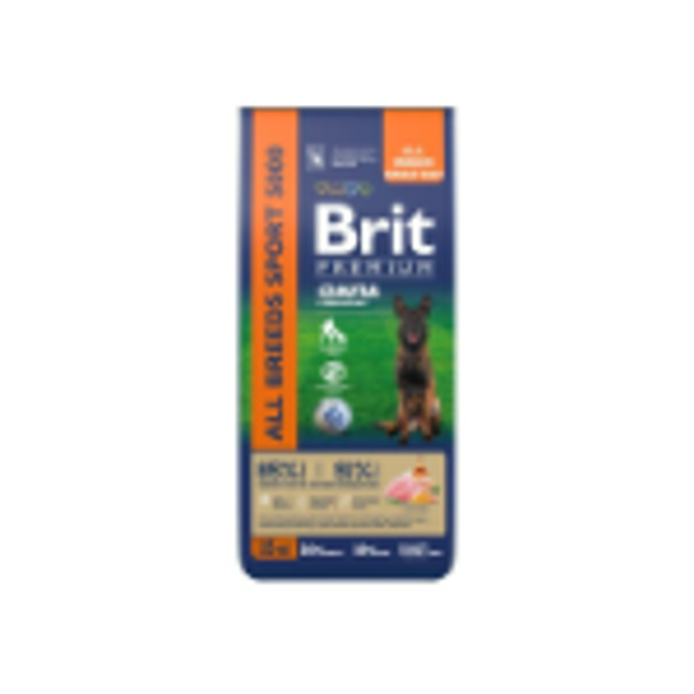 Корм для собак сухой BRIT PREMIUM с курицей д/вз.соб. всех пор. с выс. затр. энергии "Sport 5000",15 кг