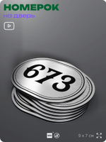 Номерок на дверь квартиры 673, для кабинета, офиса, шильдик 9 х 7 см, серебристый, Айдентика Технолоджи