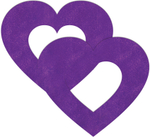 Фиолетовые пестисы на грудь в форме сердечек