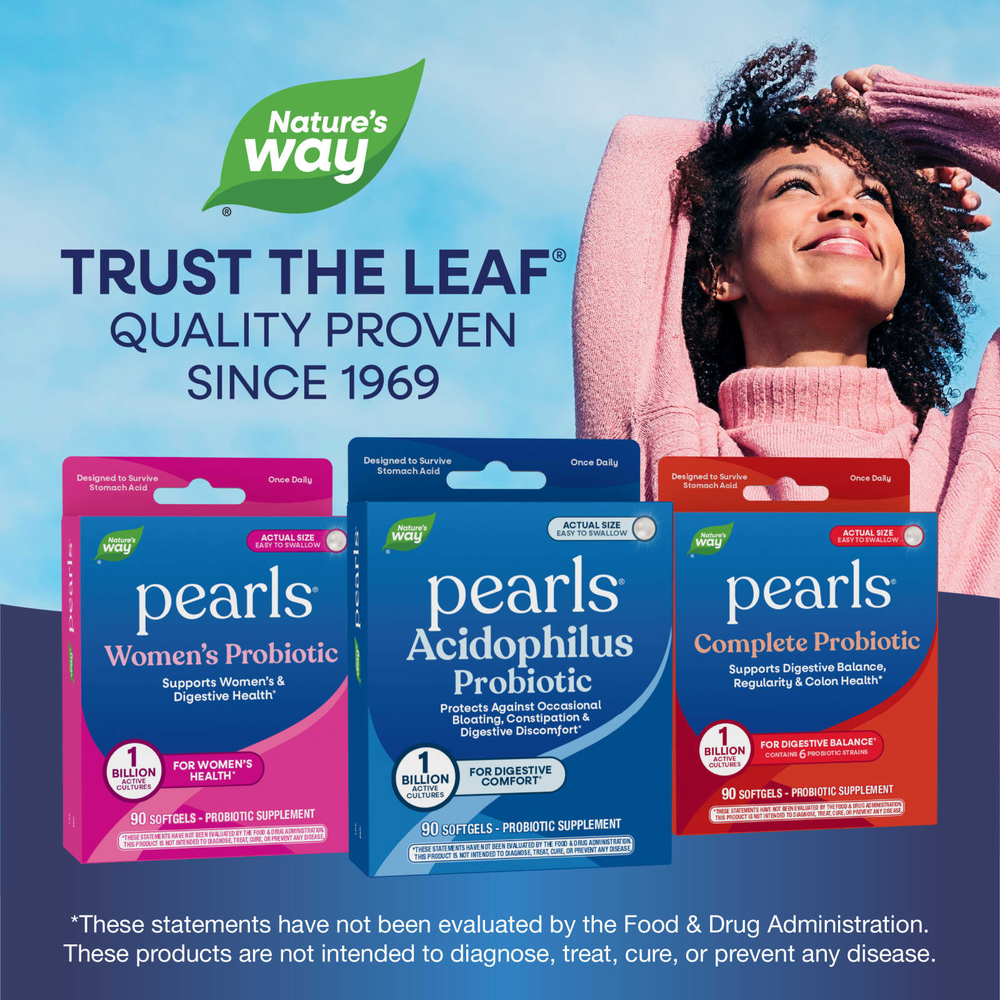 Nature's Way, Pearls®, ацидофильный пробиотик, 1 млрд КОЕ, 90 капсул