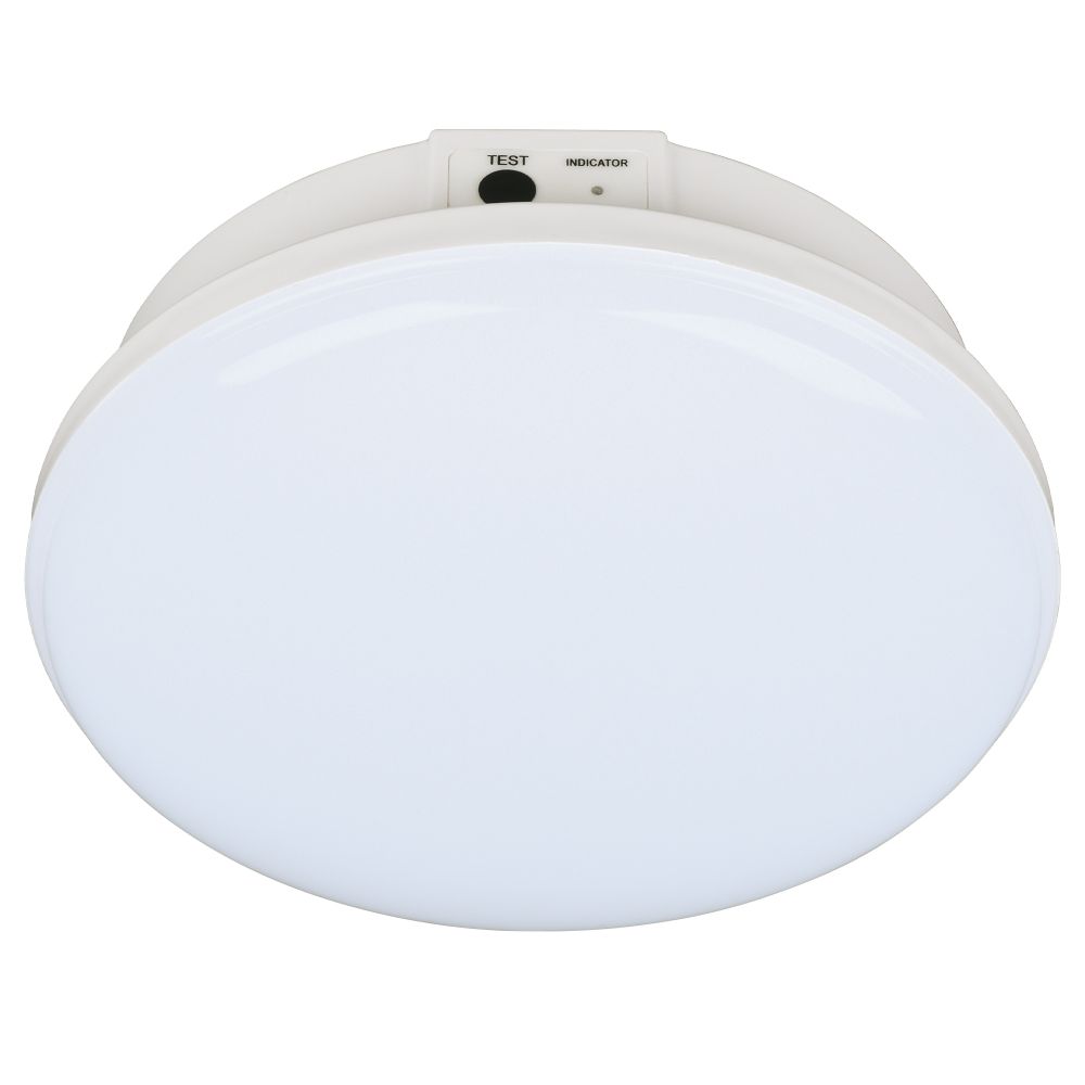 ULR-E60-12W-4000K WHITE Светильник светодиодный аварийного освещения. влагозащищенный. IP65. Белый свет 4000K. Диаметр 161мм. Встроенный аккумулятор. Корпус белый. ТМ Uniel