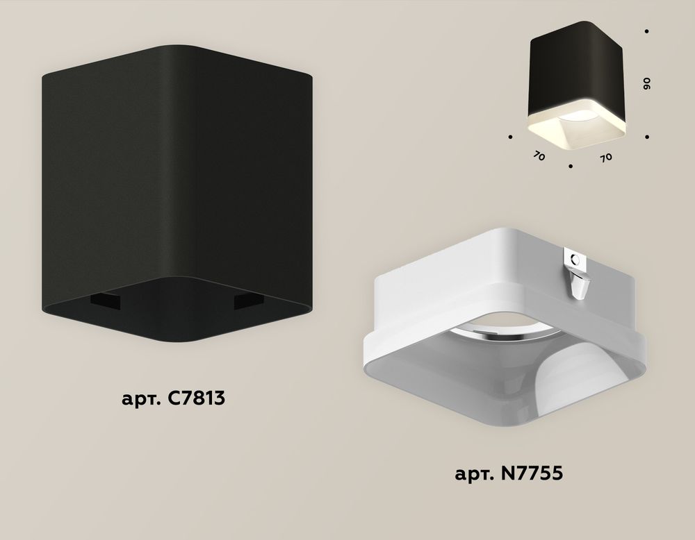 Ambrella Комплект накладного светильника с акрилом Techno XS7813021
