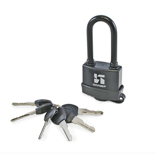 Замок навесной АЛЛЮР ВС1Ч-375ПД влагозащ черный 6 кл. d8,5мм длин.душ.  /7831