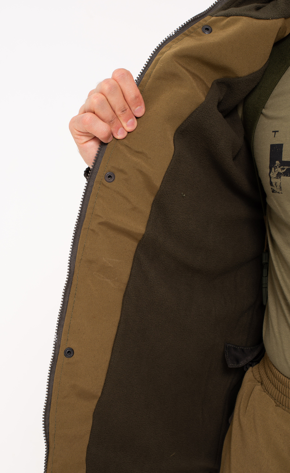 Костюм OneRus "Горный -5" (Брезент/Таслан, Флис), Хаки