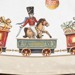 СКАТЕРТЬ КРУГЛАЯ "ЩЕЛКУНЧИК" ,190СМ ,БЕЖЕВЫЙ , 100%ХЛОПОК , ТВИЛ