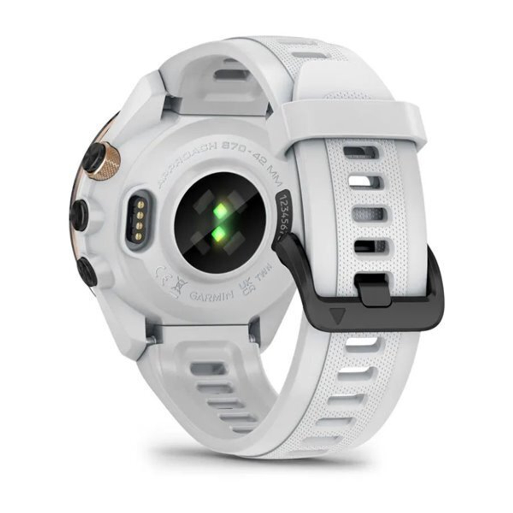 Умные часы Garmin Approach S70 (42 мм) с черным керамическим безелем и белым ремешком