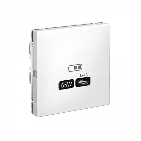 Розетка USB ArtGallery тип C 65Вт QC PD высокоскор. ЗУ механизм бел. SE GAL000127