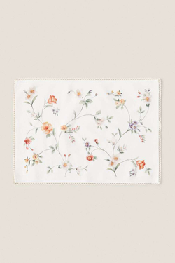 ZARA HOME ХЛОПКОВАЯ САЛФЕТКА С КРУЖЕВНОЙ ОТДЕЛКОЙ, ЗЕЛЕНЫЙ