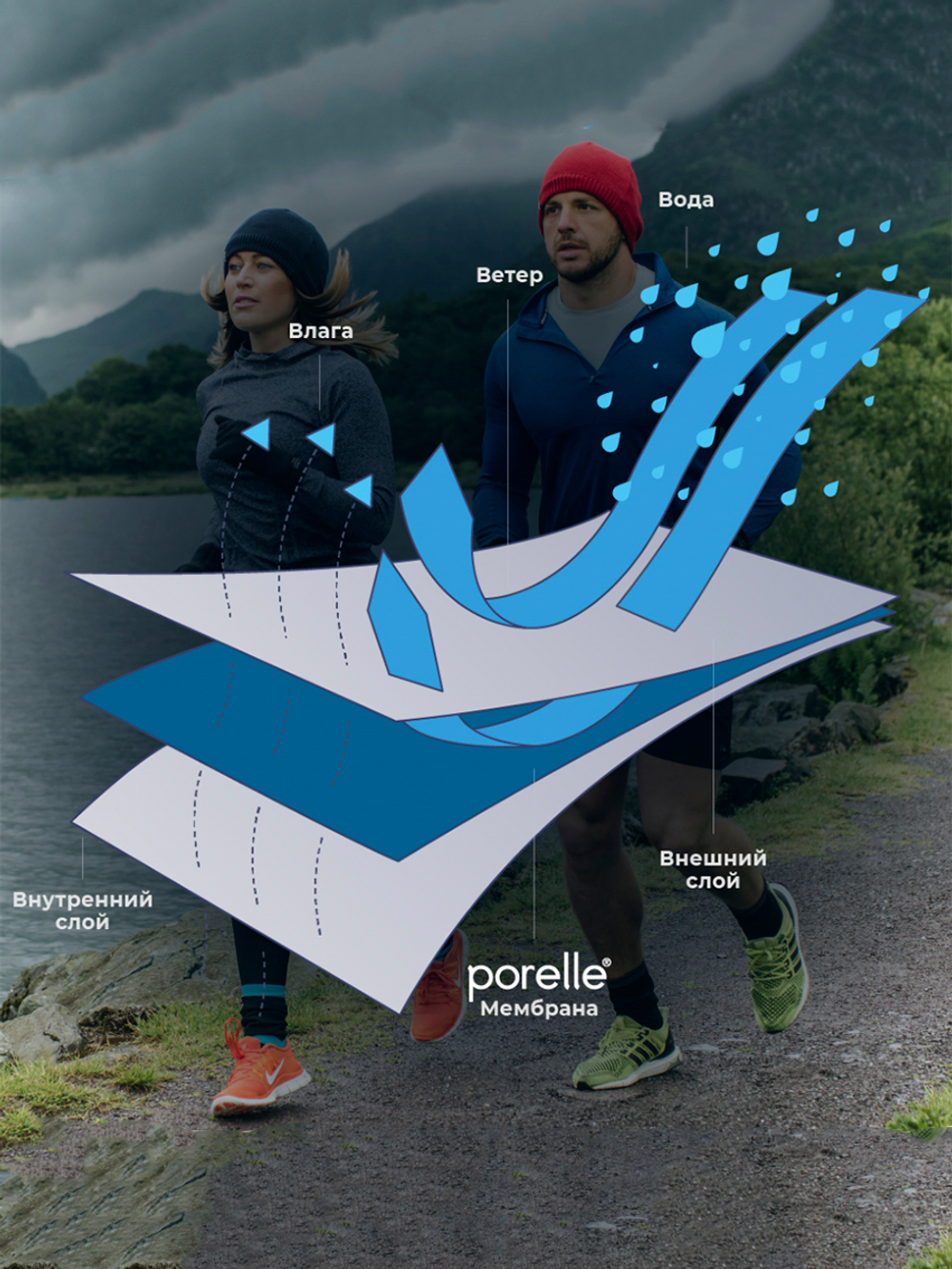 Шапка для рыбалки водонепроницаемая Dexshell Cuffed Beanie черный/cиний S/M (56-58 см)