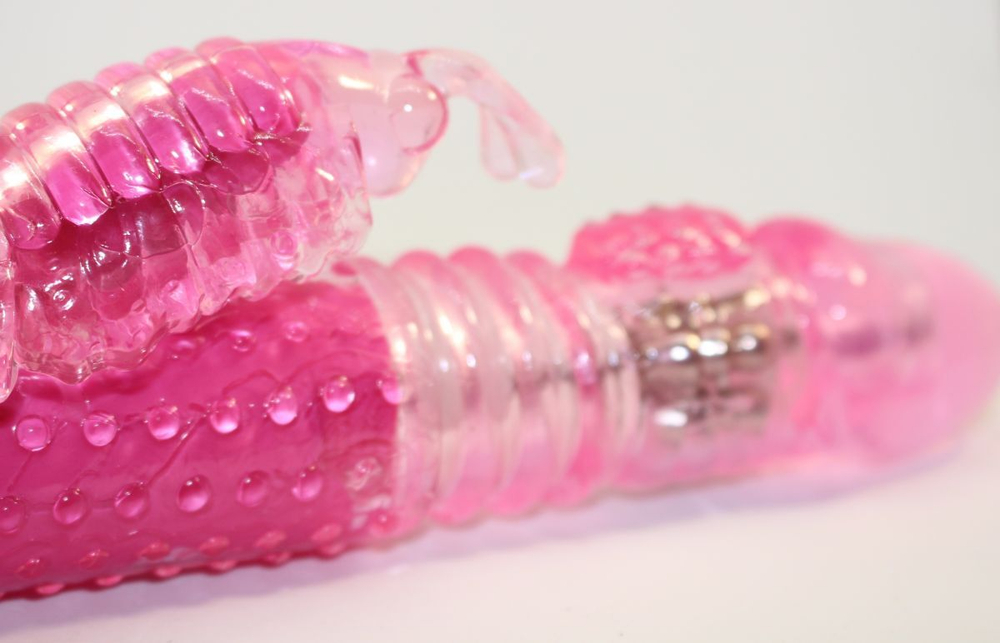 Розовый виброкомпьютер с ротацией и функцией Up&Down - 23,5 см. (Цвет: розовый)